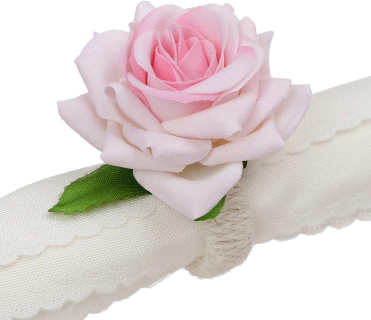 Artificial Pink Rose Flower Napkin Rings Set of 12, Silk Rose Flower Napkin Buckles Rings Faux Rose Flower Napkin Rings Fake Floral Napkin Ring Holder for Home Kitchen Weddings Table Decor