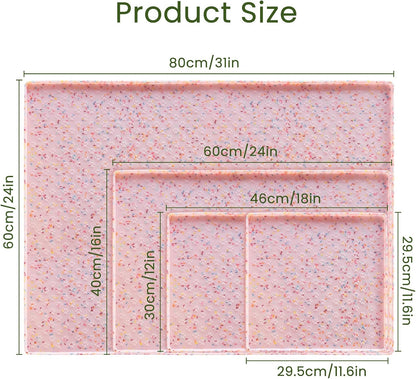 Dog Food Mat Anti-Slip Dog Bowl Mats for Food and Water, Waterproof Pet Placemat Prevents Messy Spill to Floor, Silicone Puppy Feeding Tray for Small, Medium and Large Dogs Cats, Pink