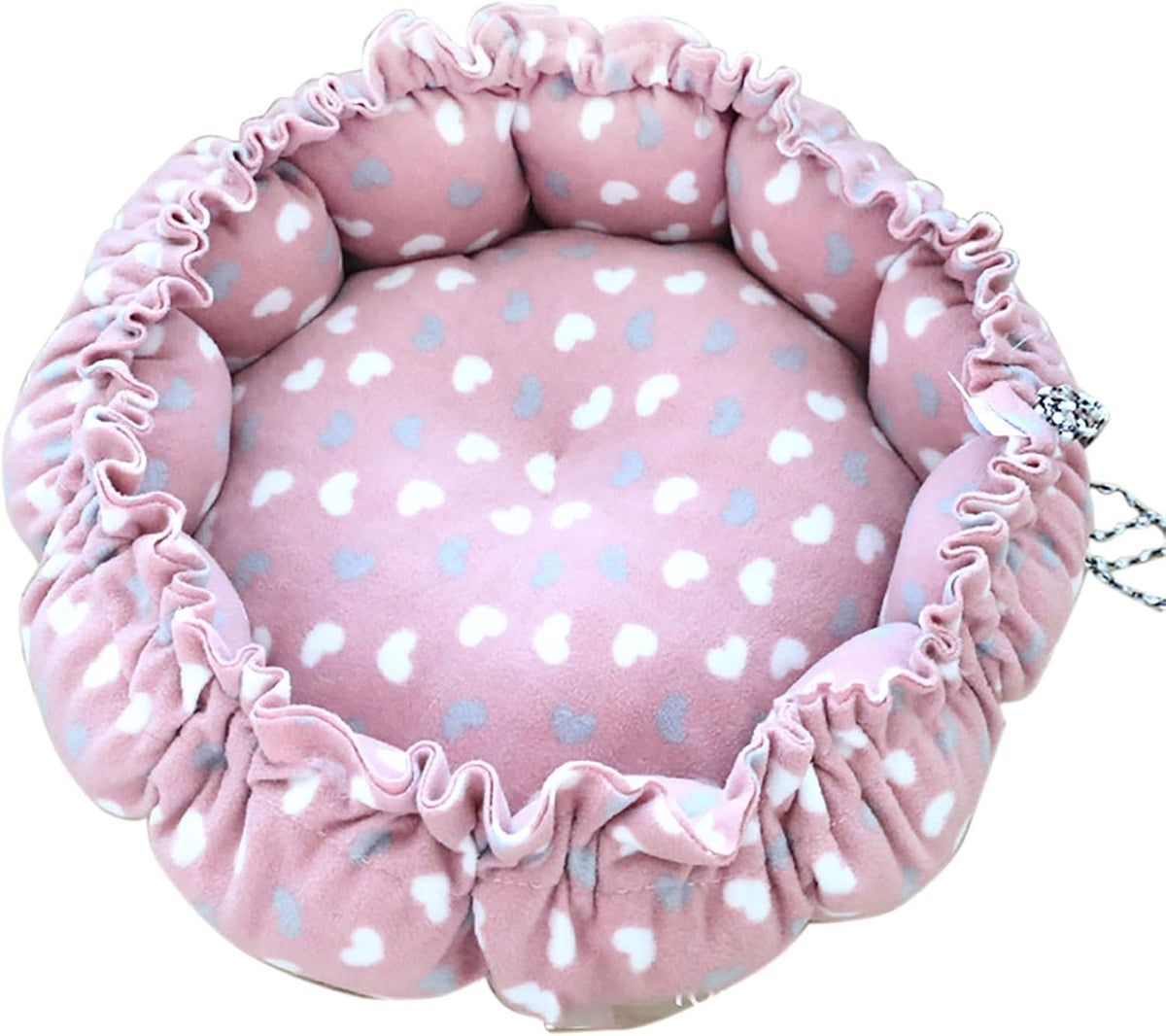 Cat Bed, 13 Inch Diameter Pink Cotton Pet Nest for Cat, Dog and Other Pets (Small)