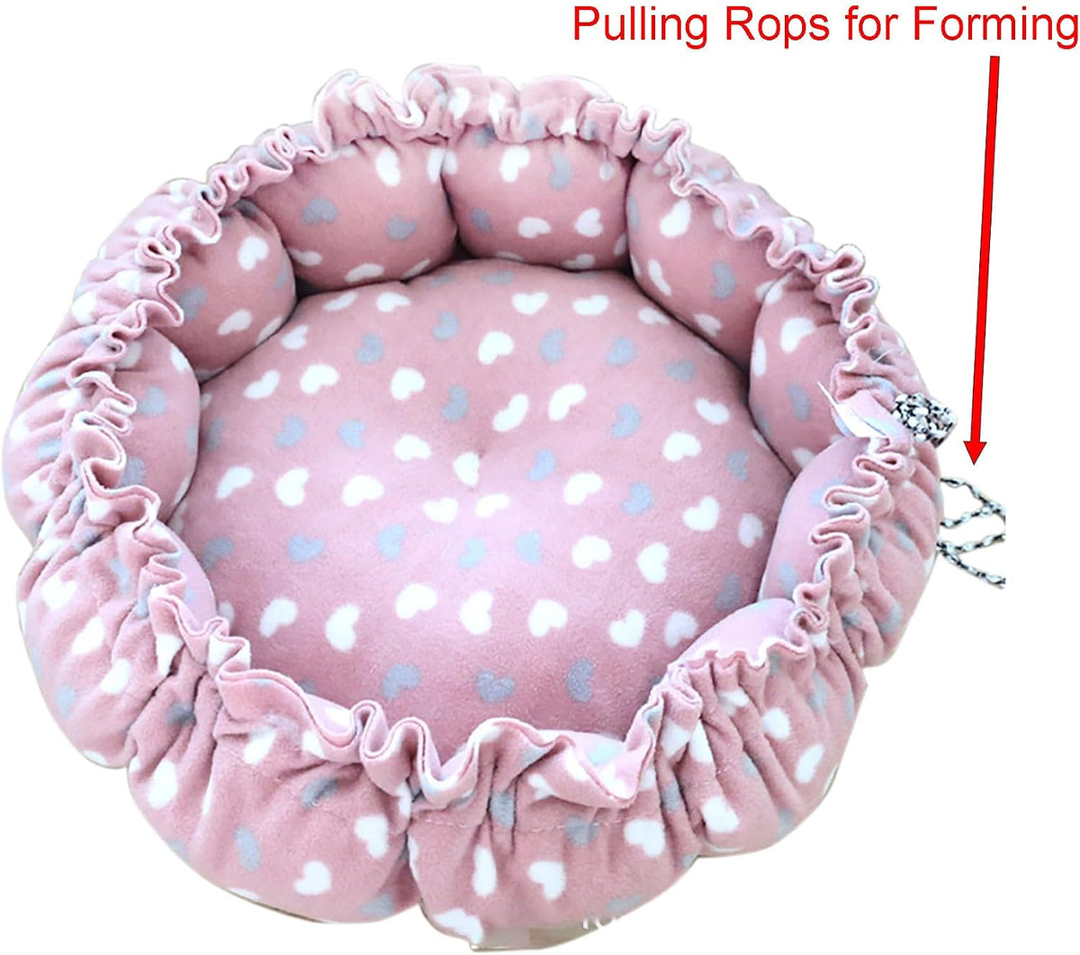 Cat Bed, 13 Inch Diameter Pink Cotton Pet Nest for Cat, Dog and Other Pets (Small)