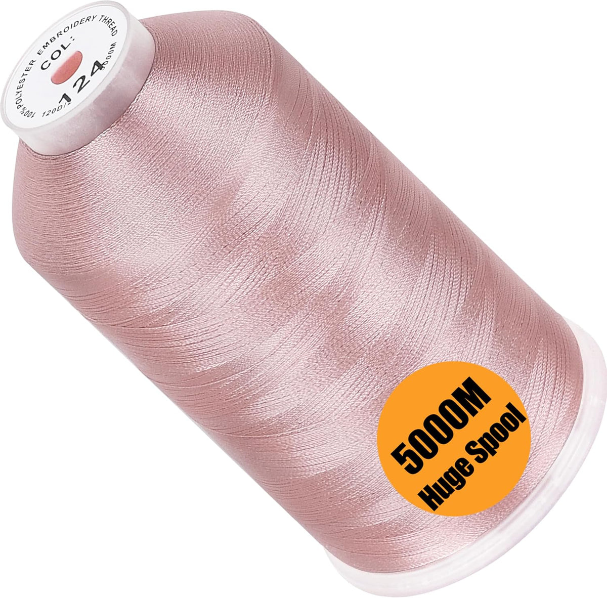 5000M Huge Spool Embroidery Machine Thread - Flesh Pink