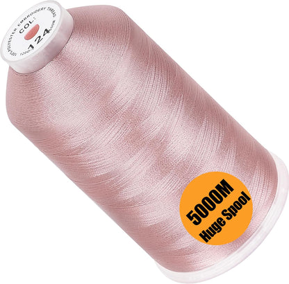 5000M Huge Spool Embroidery Machine Thread - Flesh Pink