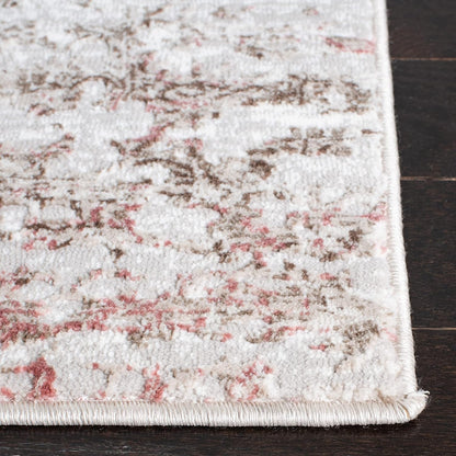 Meadow Collection Area Rug - 5'3" x 7'6", Beige & Pink, Modern Abstract Design, Non-Shedding & Easy Care, Ideal for High Traffic Areas in Living Room, Bedroom (MDW585B)