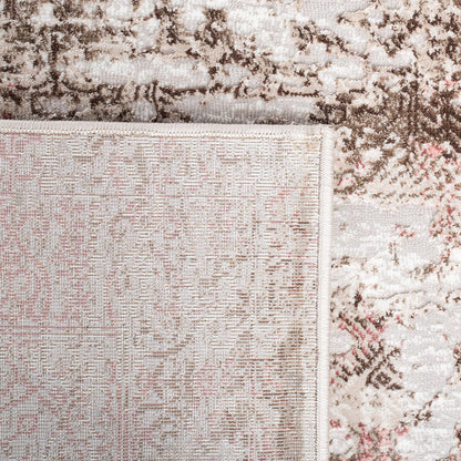 Meadow Collection Area Rug - 5'3" x 7'6", Beige & Pink, Modern Abstract Design, Non-Shedding & Easy Care, Ideal for High Traffic Areas in Living Room, Bedroom (MDW585B)