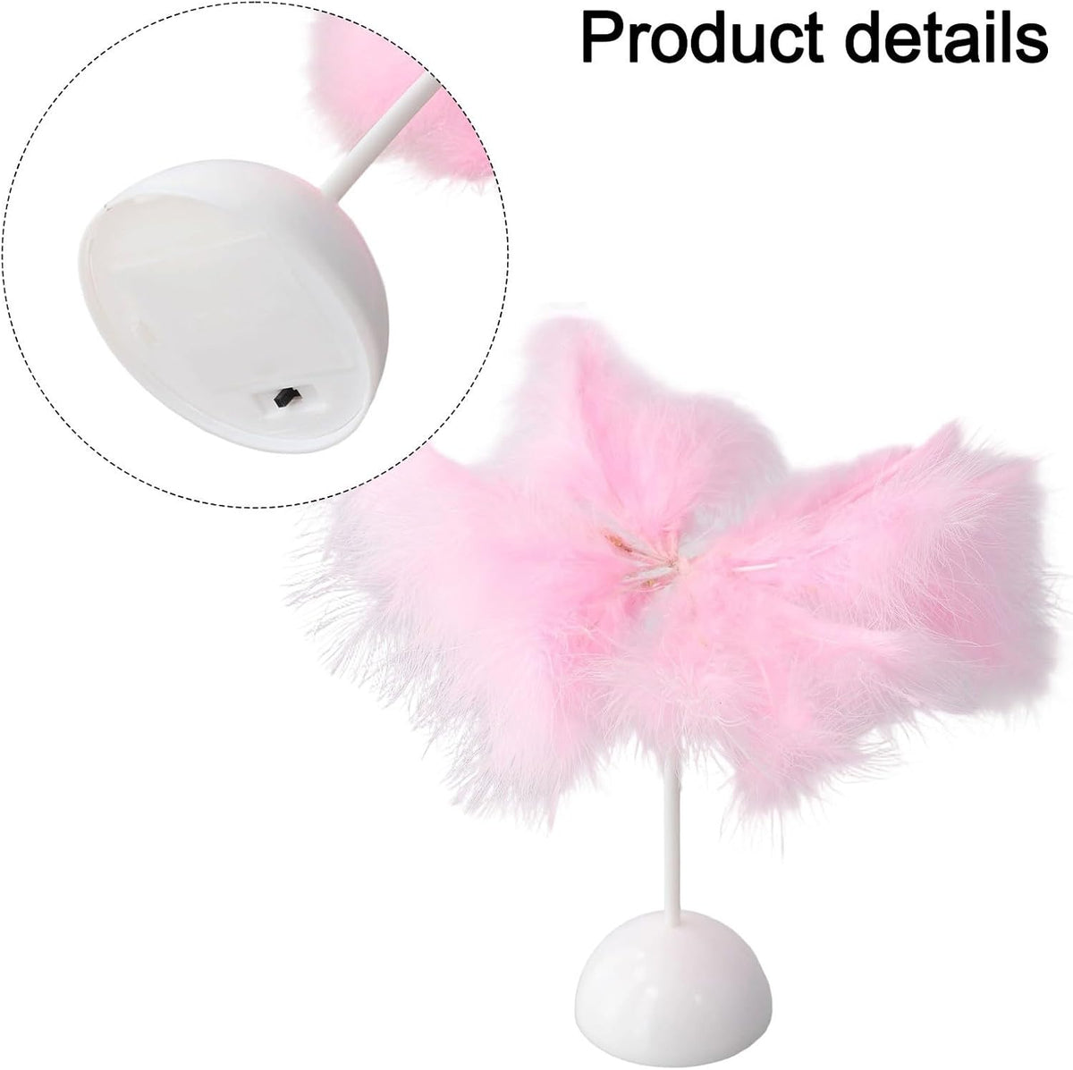 Feather Table Lamp with Plush Shade for Bedroom Bedside, Decorative Night Light for Girls, Wedding and Living Room Decor(pink)