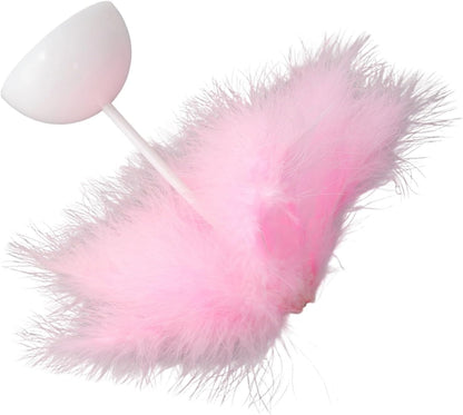 Feather Table Lamp with Plush Shade for Bedroom Bedside, Decorative Night Light for Girls, Wedding and Living Room Decor(pink)