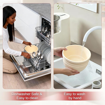 Silicone Bowl Insert for Kitchen Aid 5 Qt Tilt-Head - Patented Design Bowl Liner, 3pack with Lids, Resistant to collapse Thicker Bowl Insert, Foldable, Heat/Cold Resistant (Red/Beige/Pink)