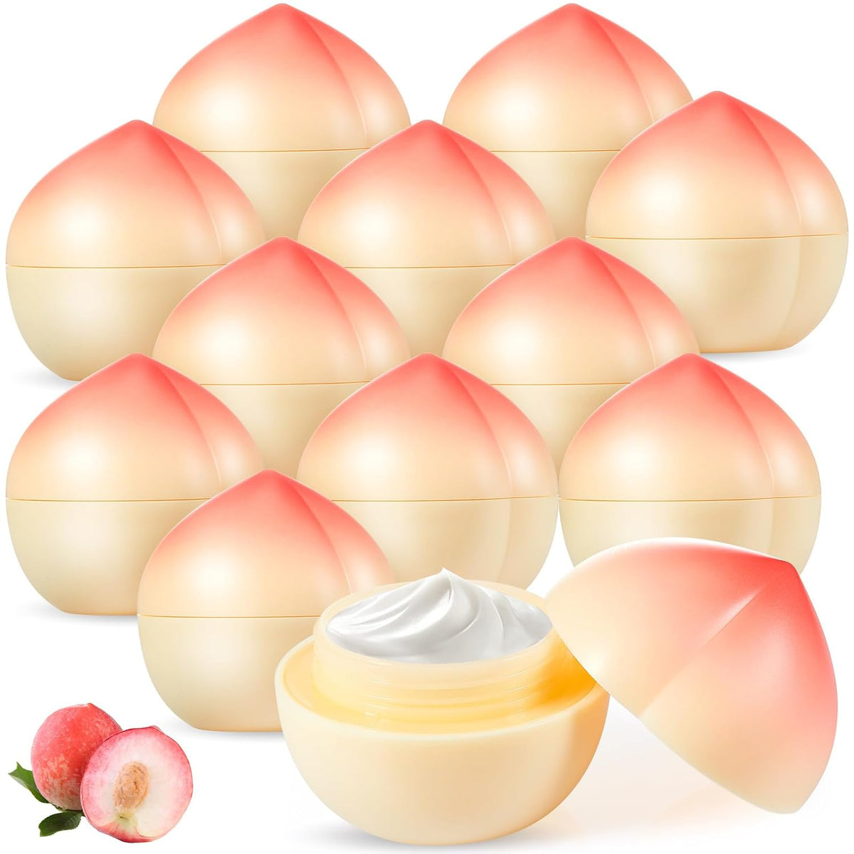 12 Pack Peach Hand Cream Set for Women, Cute Fruit Lotion, Peach Themed Gifts, Party Favors, Bulk Hand Lotions