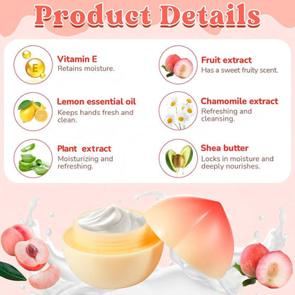 12 Pack Peach Hand Cream Set for Women, Cute Fruit Lotion, Peach Themed Gifts, Party Favors, Bulk Hand Lotions
