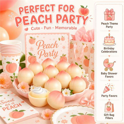 12 Pack Peach Hand Cream Set for Women, Cute Fruit Lotion, Peach Themed Gifts, Party Favors, Bulk Hand Lotions
