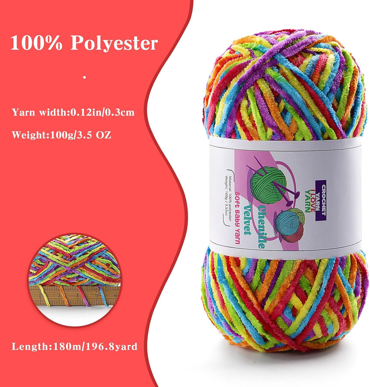 Velvet Chenille Yarn for Crocheting, Pink Baby Blanket Yarn for Crochet