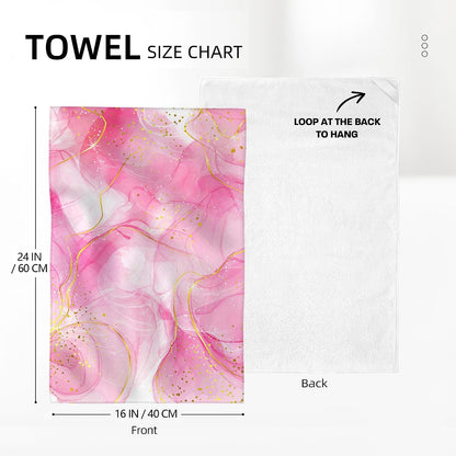 Pink Marble Kitchen Dish Towels and Dishcloths Sets of 2 Tea Towel