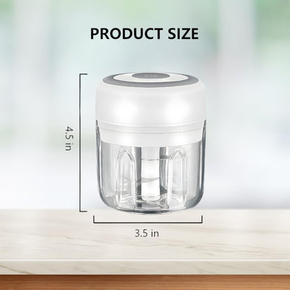 PINK & WHITE - Mini Electric Food Processor and Garlic Chopper - 250ML, USB Charging, 3 Blades - Perfect for Chopping Vegetable, Pepper, Onion, Garlic, Ginger, Spice, Meat, Baby Food, & More (Bundle)