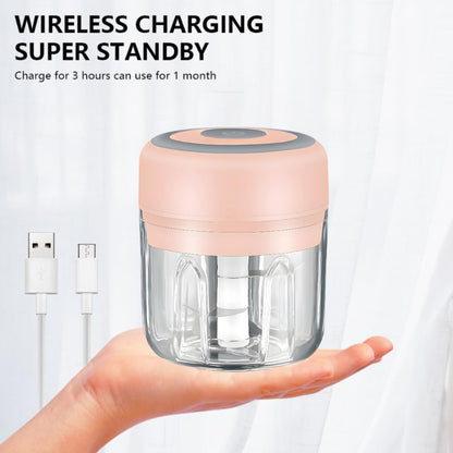 PINK & WHITE - Mini Electric Food Processor and Garlic Chopper - 250ML, USB Charging, 3 Blades - Perfect for Chopping Vegetable, Pepper, Onion, Garlic, Ginger, Spice, Meat, Baby Food, & More (Bundle)