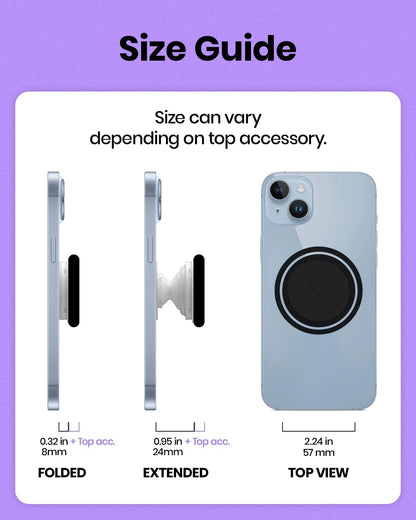 On The Grip Magnetic Phone Grip for MagSafe, Genuine Natural Crystal & Seashell Stone, Swappable Top, Strong Magnet Holder & Kickstand for iPhone 15 14 13 12 Pro Max Plus & MagSafe Cases (Peach)