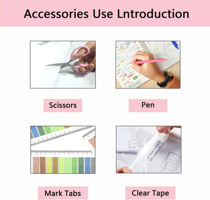 Office Supplies,Pink Desk Accessories,Office Supplies Set,Stapler and Tape Dispenser Set,Scissors,Staple Remover,Binder Clips,Staples,Ballpoint Pen,Index Tabs with Ruler,Clear Tape.9pcs for Office