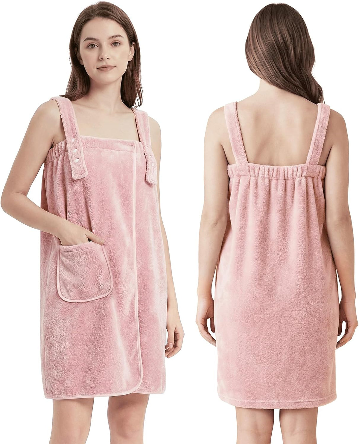 Towel Robe for Women with Straps - Lightweight Absorbent Cozy Bath Wraps for Women After Shower (Including Plus Size)