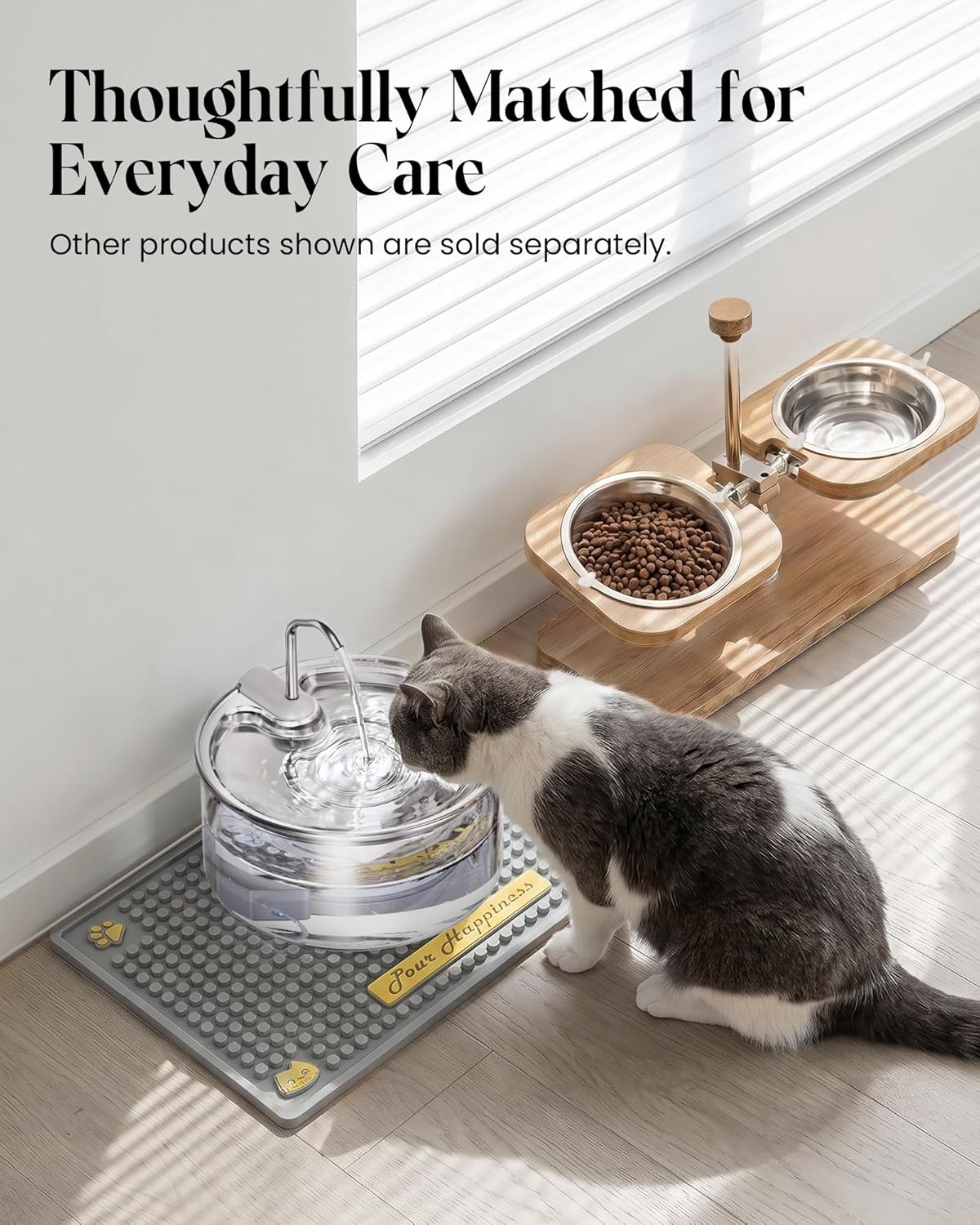 Tomxcute Glass Cat Water Fountain - 108oz/3.2L Ultra-Quiet Cat Fountain for Drinking, Elegant Easy to Clean Glass Pet Water Fountain for Cats, Small Dogs, Multiple Pets, Model Number P11G1
