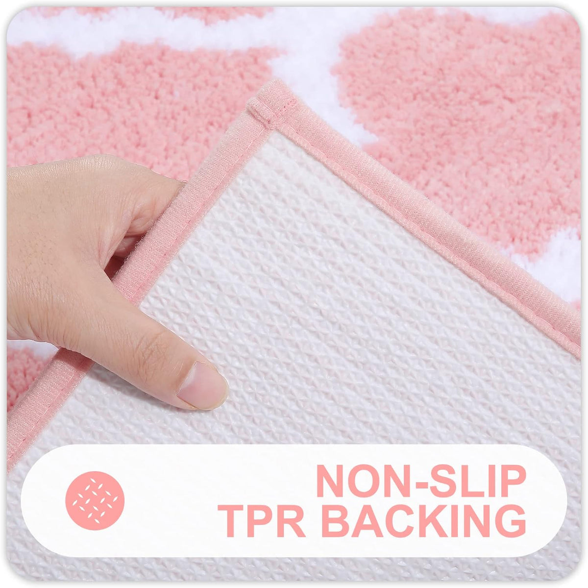 Bathroom Rugs Set 2 Piece, 30"x20"+24"x20", Pink