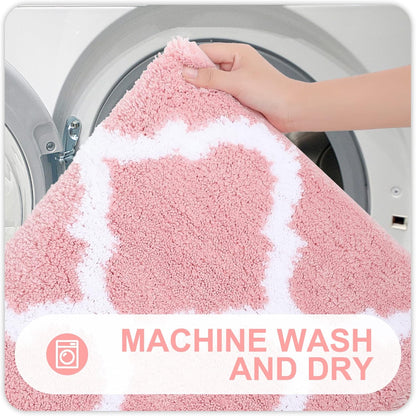Bathroom Rugs Set 2 Piece, 30"x20"+24"x20", Pink