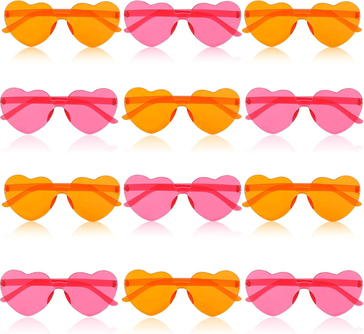 12 Pcs Pink Orange Party Sunglasses Bulk Bachelorette Sunglasses Plastic Orange Pink Summer Decorations for Women