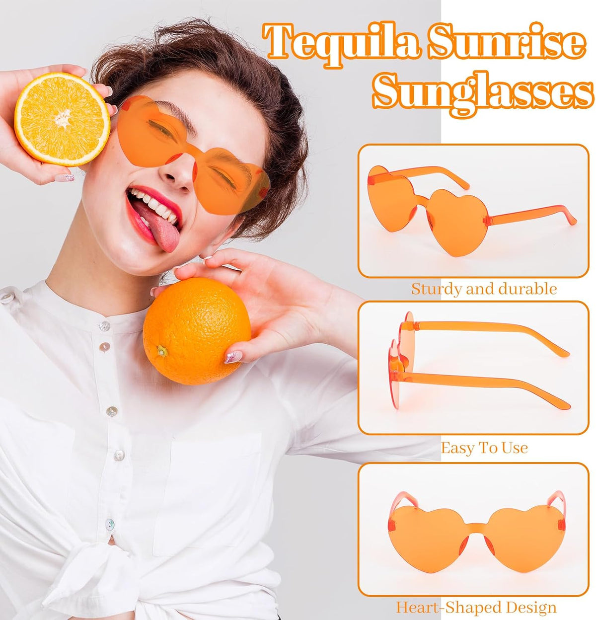12 Pcs Pink Orange Party Sunglasses Bulk Bachelorette Sunglasses Plastic Orange Pink Summer Decorations for Women