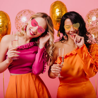 12 Pcs Pink Orange Party Sunglasses Bulk Bachelorette Sunglasses Plastic Orange Pink Summer Decorations for Women