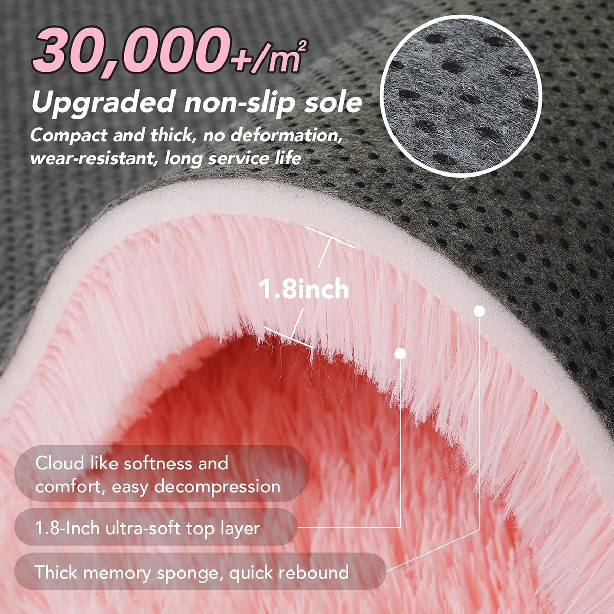 Pink Fluffy Area Rugs 3x5: Furry Cute Bedroom Rugs