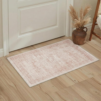 5FT Round Area Rugs for Living Room, Vintage Non Slip Washable Rugs