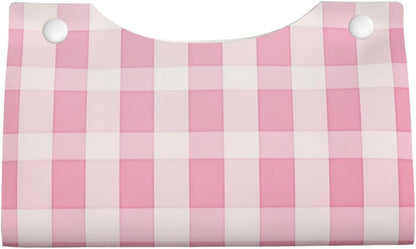 Pink Checker Striped Pattern Tissue Box Cover Rectangle Pu Leather Tissue Box Holder for Car Bathroom Bedroom Desk Tabletop Decor