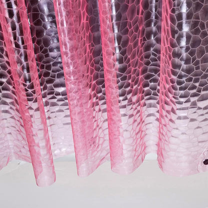 EVA 3D Pink/Magenta Water Cube Plastic Shower Curtain Liner - Premium Light Weight 72" x 72" Bathroom Shower Showroom Curtain Liner with Rustproof Metal Gromments and Weighted Magnet