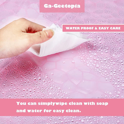EVA 3D Pink/Magenta Water Cube Plastic Shower Curtain Liner - Premium Light Weight 72" x 72" Bathroom Shower Showroom Curtain Liner with Rustproof Metal Gromments and Weighted Magnet
