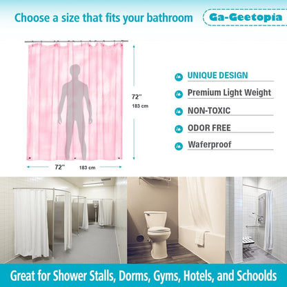 EVA 3D Pink/Magenta Water Cube Plastic Shower Curtain Liner - Premium Light Weight 72" x 72" Bathroom Shower Showroom Curtain Liner with Rustproof Metal Gromments and Weighted Magnet