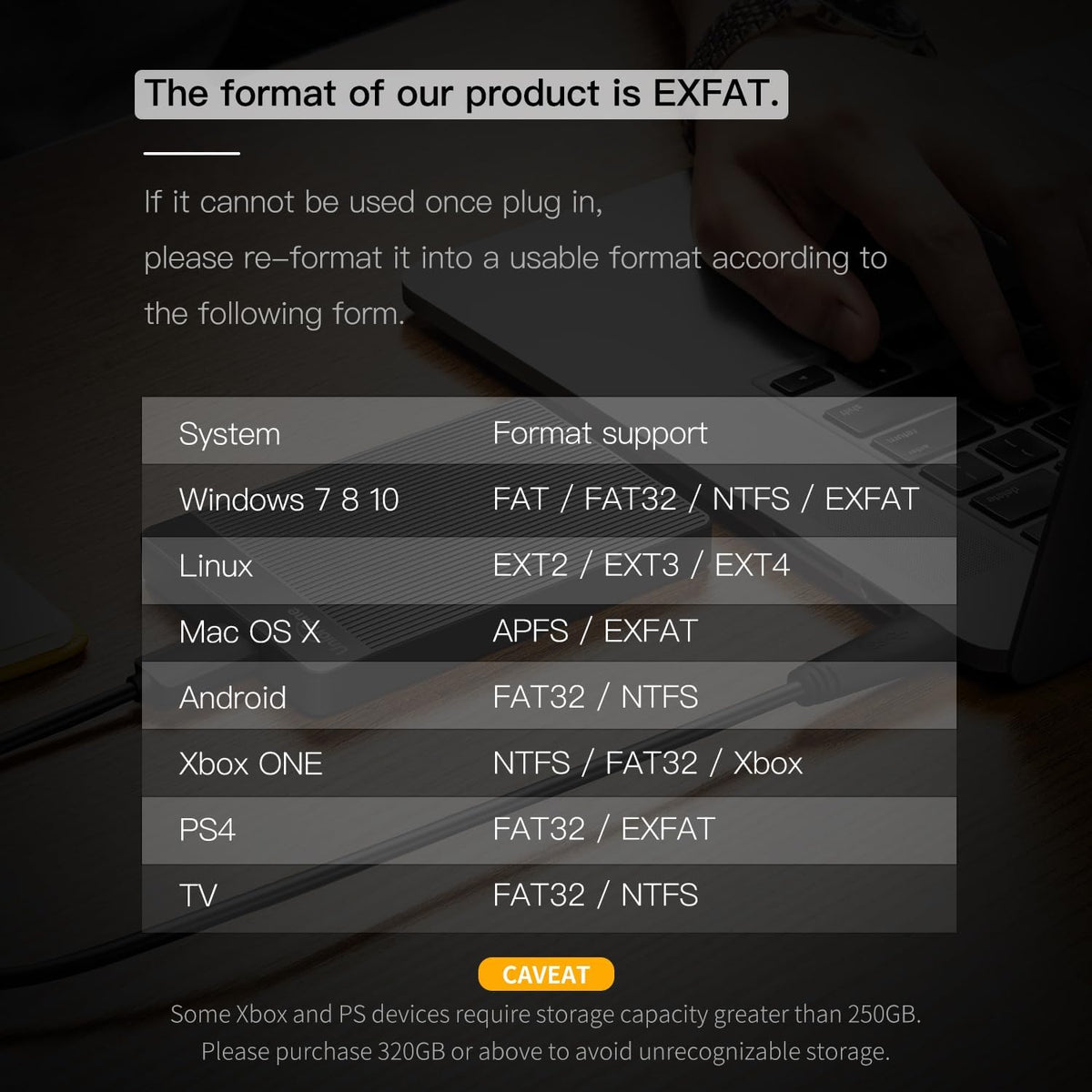 500GB Ultra Slim Portable External Hard Drive HDD-USB 3.0