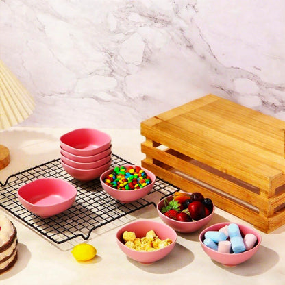 Wheat Straw Dipping Bowls Set of 5 4.5 OZ Unbreakable Dipping Cups (Pink)
