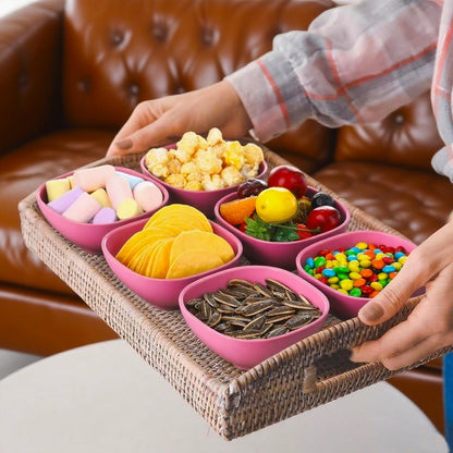 Wheat Straw Dipping Bowls Set of 5 4.5 OZ Unbreakable Dipping Cups (Pink)