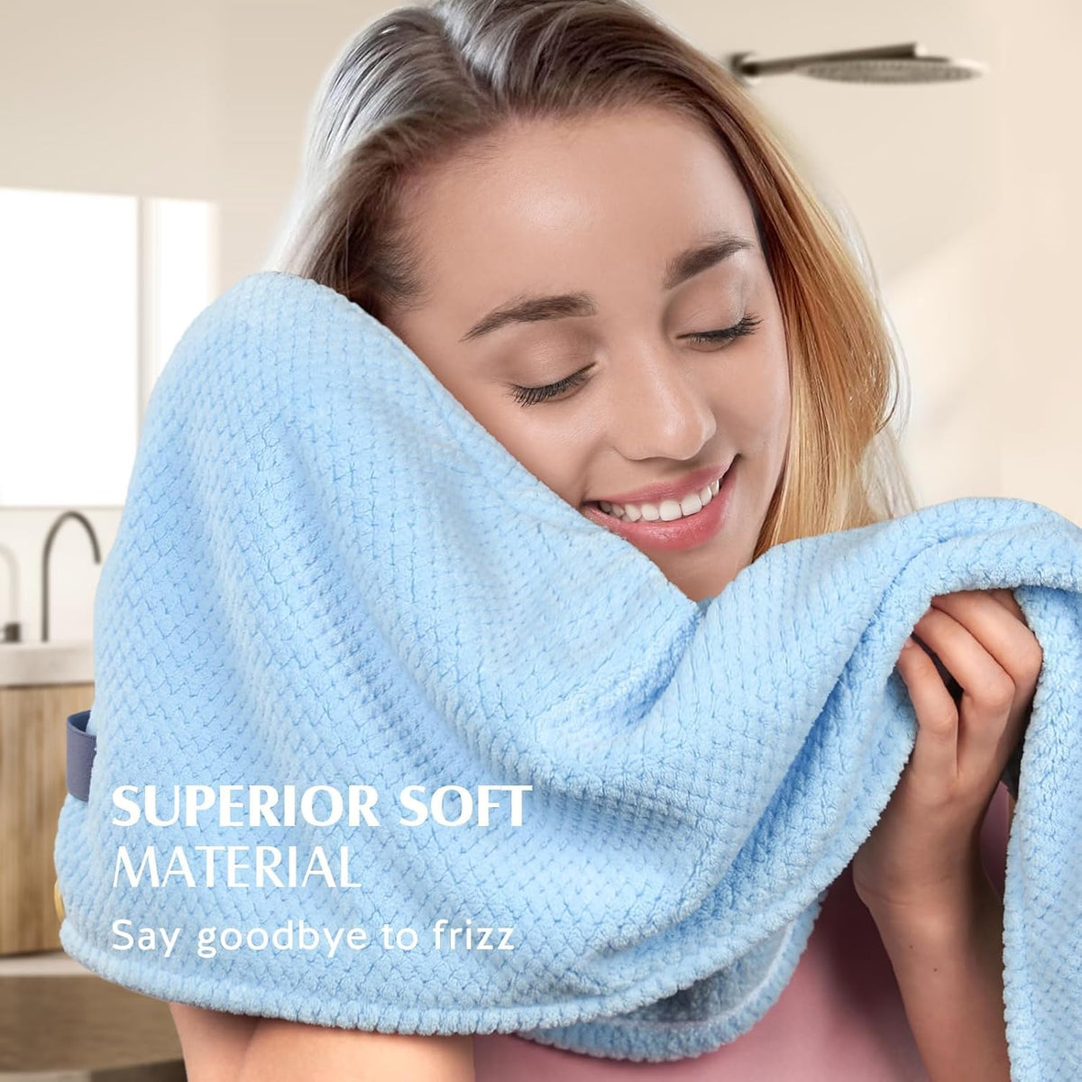 3 Pack Large Microfiber Hair Towel Wrap Long Hair, 400 GSM Thicker