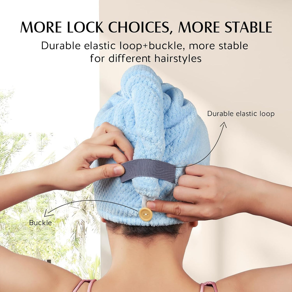 3 Pack Large Microfiber Hair Towel Wrap Long Hair, 400 GSM Thicker