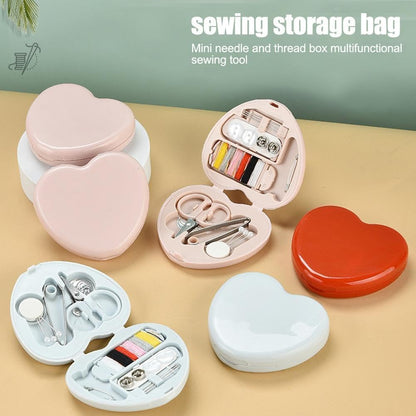 1 Set Sewing Kit Box,Travel Sewing Kit for Adults,Portable Mini Sewing Kit,Sewing Tools Household Clothing Fixes Sewing Kit,Sewing Thread Accessories,Basic Sewing Supplies Accessories (Pink)