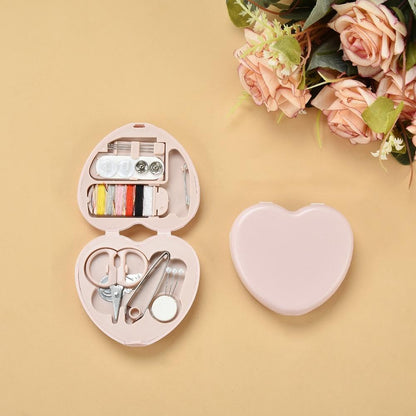 1 Set Sewing Kit Box,Travel Sewing Kit for Adults,Portable Mini Sewing Kit,Sewing Tools Household Clothing Fixes Sewing Kit,Sewing Thread Accessories,Basic Sewing Supplies Accessories (Pink)