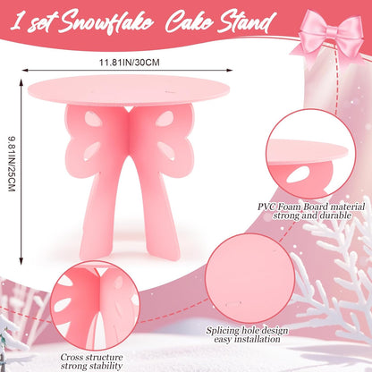 12" Pink Cake Stand Bow Coquette Party Decorations