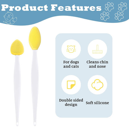 6 Pcs Cat Acne Chin Treatment Cat Acne Brush Set Black Seed Exfoliating Brush Silicone Double-Sided Grooming Brushes Cats Grooming Essentials for Chinacne and Cleaning Blackhead Exfoliation
