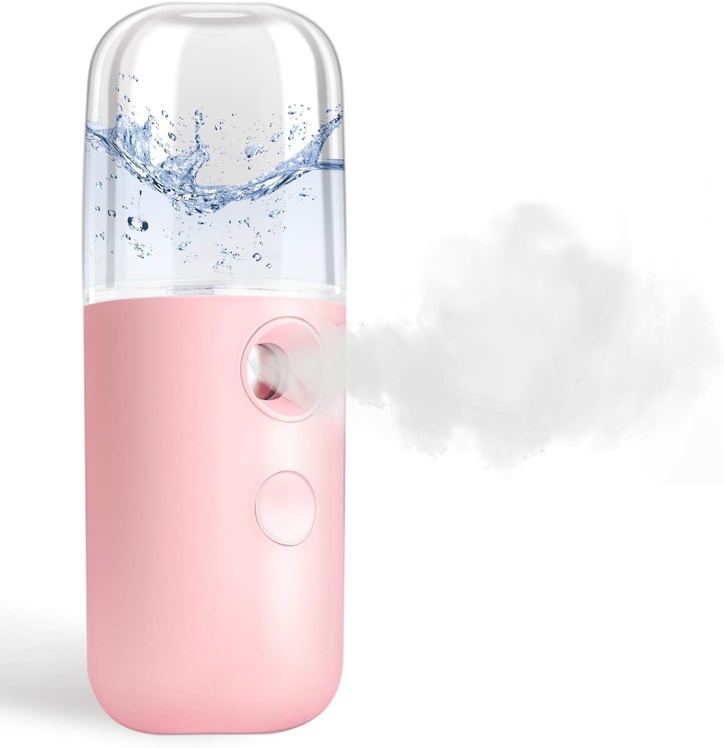 Nano Facial Steamer, Handy Mini Mister, USB Rechargeable Mist Sprayer, 30ml Visual Water Tank Moisturizing&Hydrating for Face, Daily Makeup, Skin Care, Eyelash Extensions-Pink