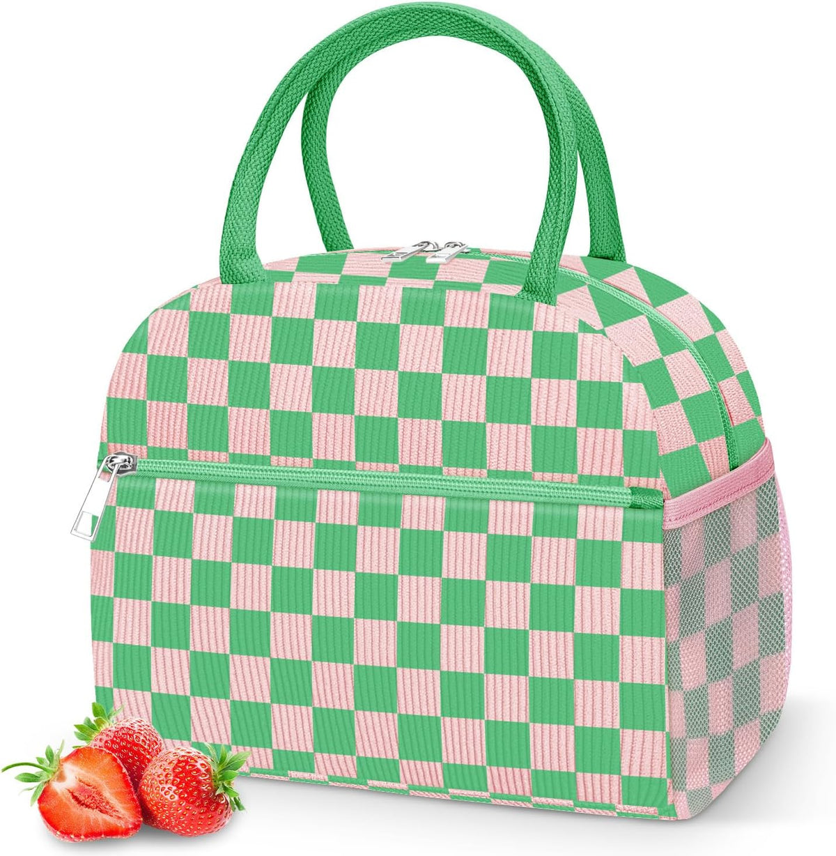 Corduroy Lunch Bag Lunch Box for Women Men,Cute Insulated Lunch Bags,Water-Resistant Cute Cooler Lunch Tote Bag, Reusable LunchBox Large Capacity for Work Travel Picnic