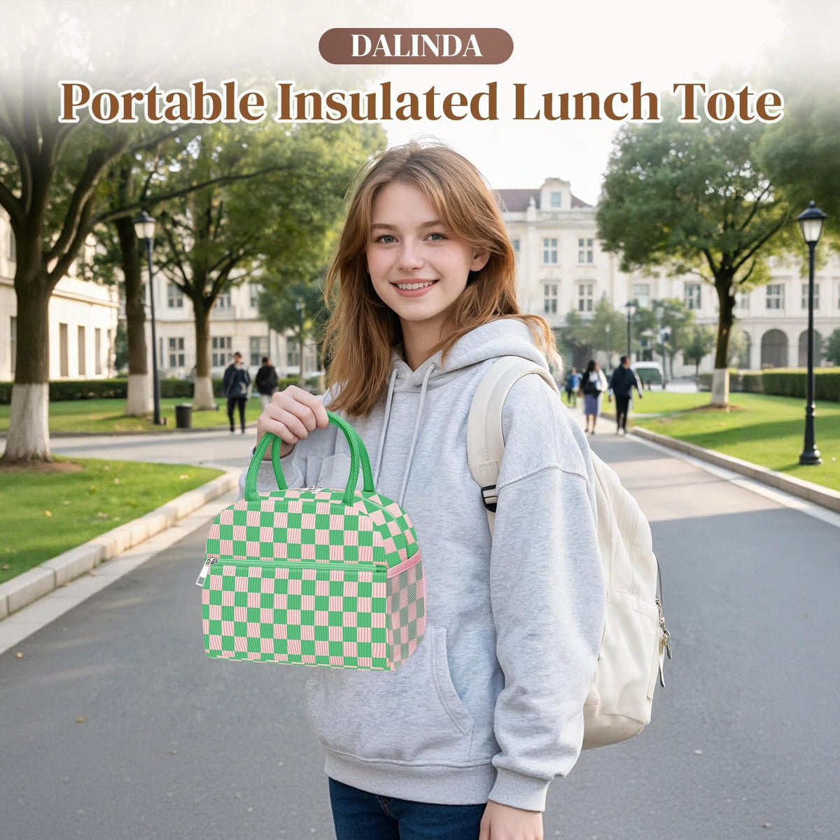 Corduroy Lunch Bag Lunch Box for Women Men,Cute Insulated Lunch Bags,Water-Resistant Cute Cooler Lunch Tote Bag, Reusable LunchBox Large Capacity for Work Travel Picnic