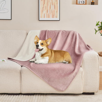 Waterproof Blanket Bed Cover 60"x80" for Adults or Pets, Dusty Pink