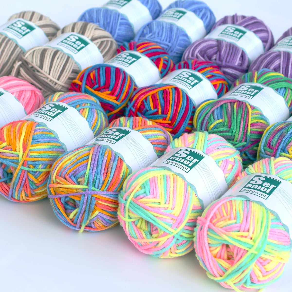 2 Pcs （2 * 48g/2 * 142yards） Crochet/Knitting Rainbow Yarn,Multicolor Variegated 100% Acrylic Yarn,Crochet Yarn for Beginners,Soft Yarn for Crocheting Blanket (Pink White Flower)