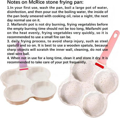 Egg Frying Pan, 4-Cup Nonstick healthy Pancake Frying Pan,Versatile Breakfast Skillet For Eggs,Pancakes,Crepes, Suitable For Gas Stove And Induction Compatible (Pink)