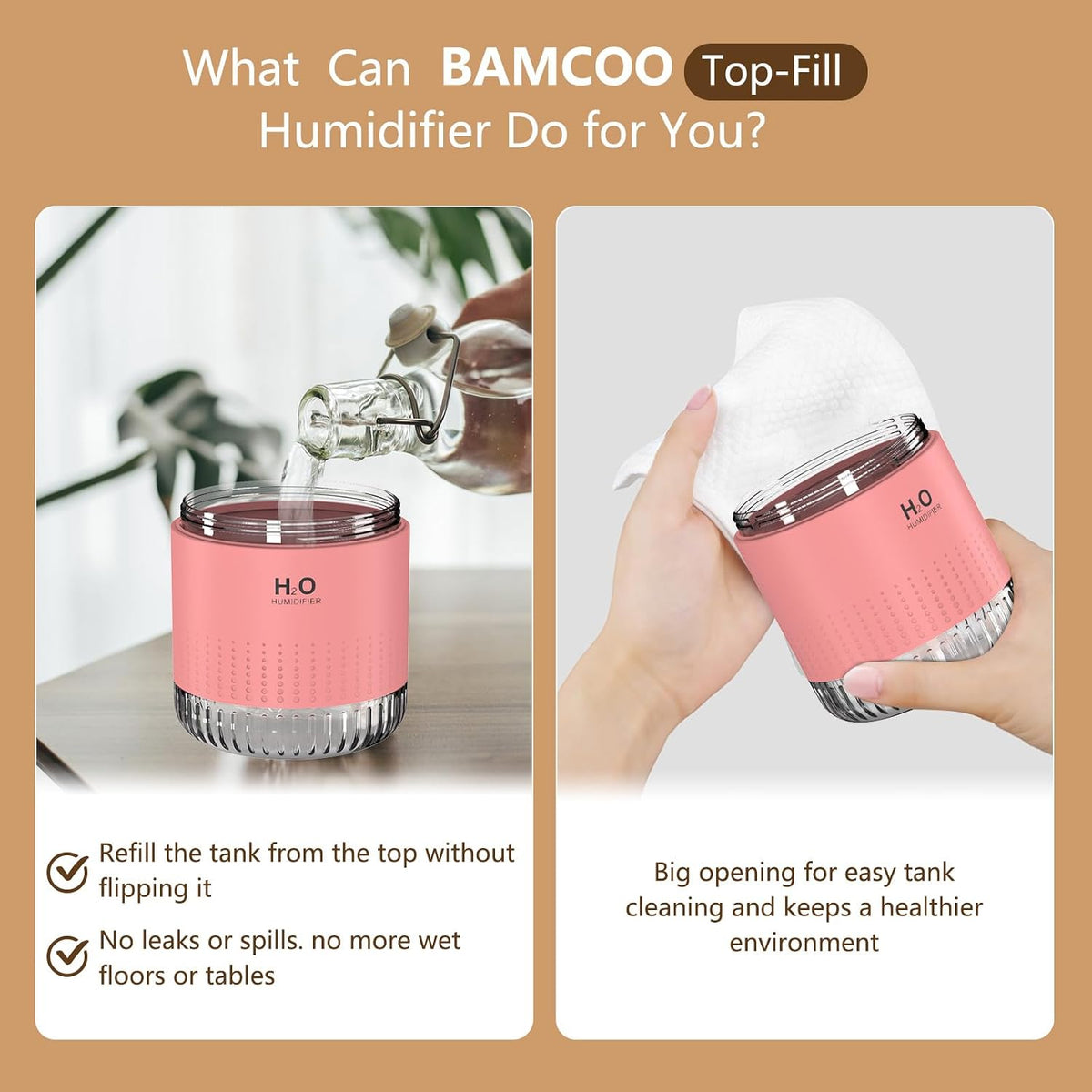 Small Humidifier for Plants, Small Plant Humidifier Indoor, Pink