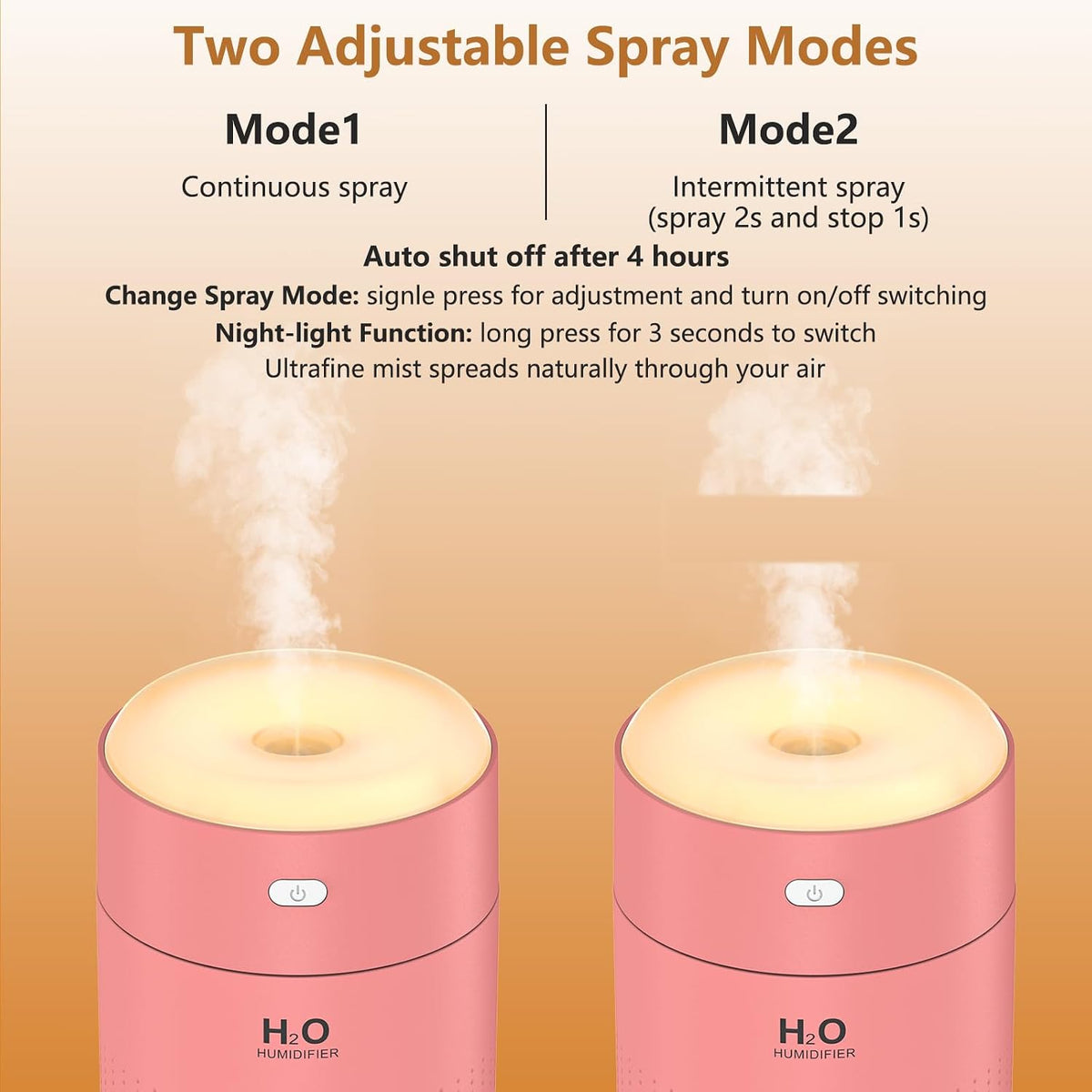 Small Humidifier for Plants, Small Plant Humidifier Indoor, Pink